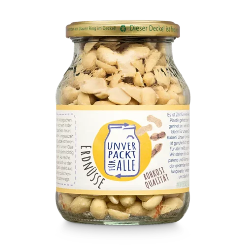 Unverpackte Bio Erdnüsse im Mehrwegglas