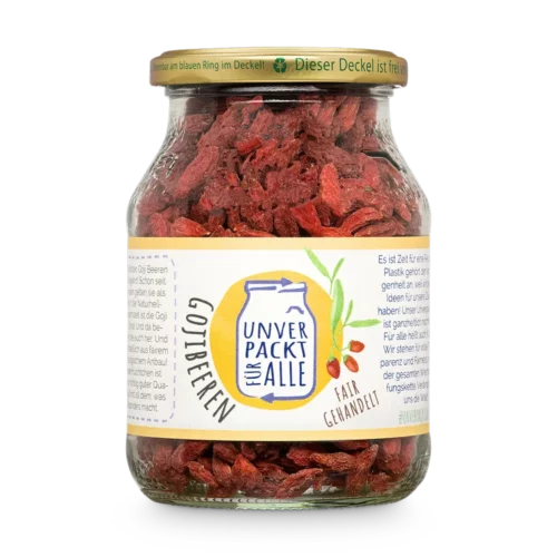 Unverpackte Bio Gojibeeren im Mehrwegglas
