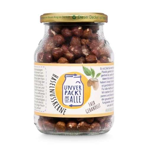 Unverpackte Bio Haselnüsse im Mehrwegglas