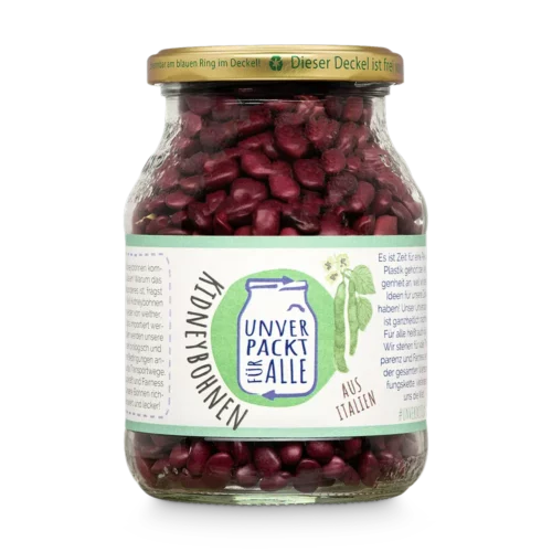 Unverpackte Bio Kidneybohnen im Mehrwegglas