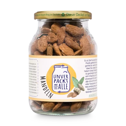 Unverpackte Bio Mandeln im Mehrwegglas