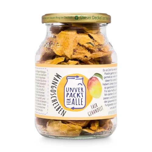 Unverpackte Bio Mango im Mehrwegglas