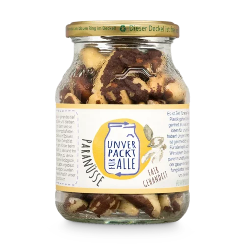 Unverpackte Bio Paranüsse im Mehrwegglas