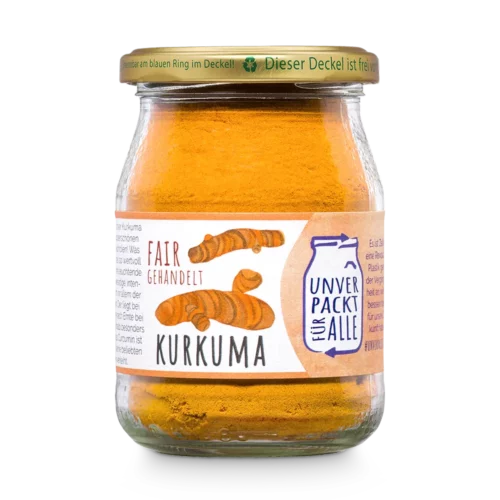 Unverpacktes Bio Kurkuma im Mehrwegglas