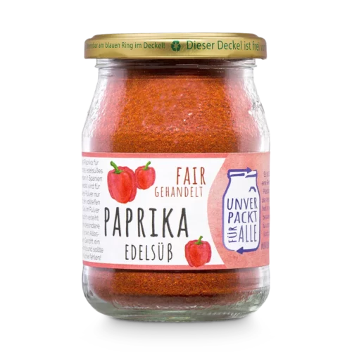 Unverpacktes Bio Paprikapulver im Mehrwegglas