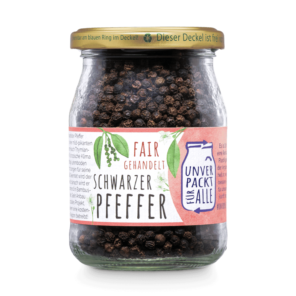 schwarzer Pfeffer im Mehrweg Pfandglas