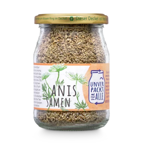 Unverpackte Bio Anissamen im Mehrwegglas