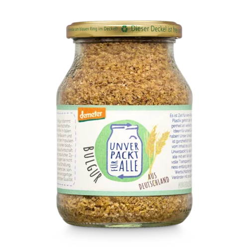 Unverpackte Bio Bulgur im Mehrwegglas