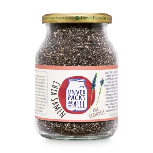 Unverpackte Bio Chiasamen im Mehrwegglas