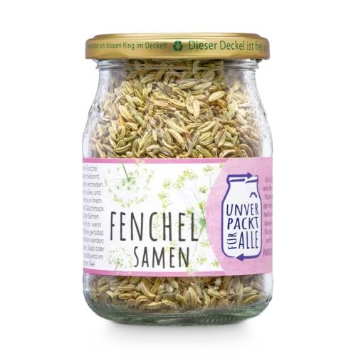 Unverpackte Bio Fenchelsamen im Mehrwegglas