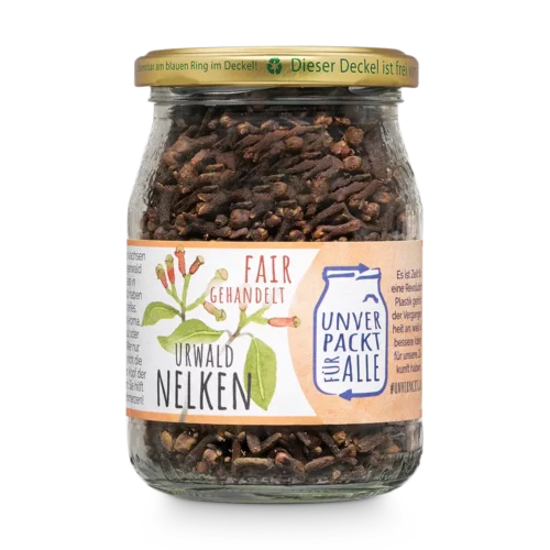 Unverpackte Bio Nelken im Mehrwegglas