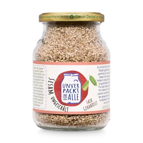 Unverpackter Bio Sesam im Mehrwegglas