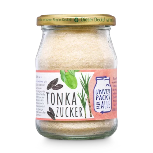 Unverpackter Bio Tonkazucker im Mehrwegglas