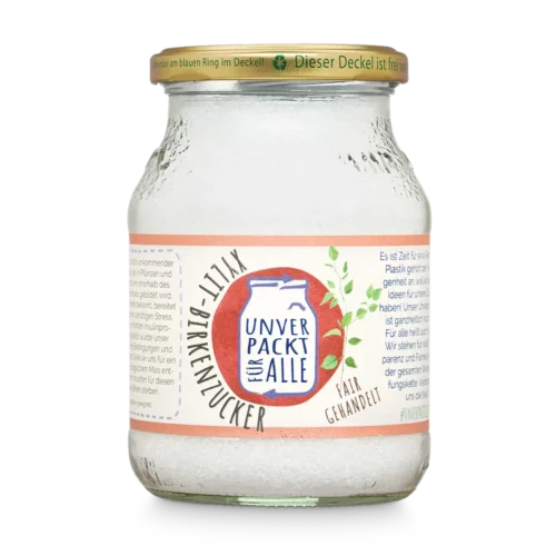 Unverpackter Bio Xylit im Mehrwegglas